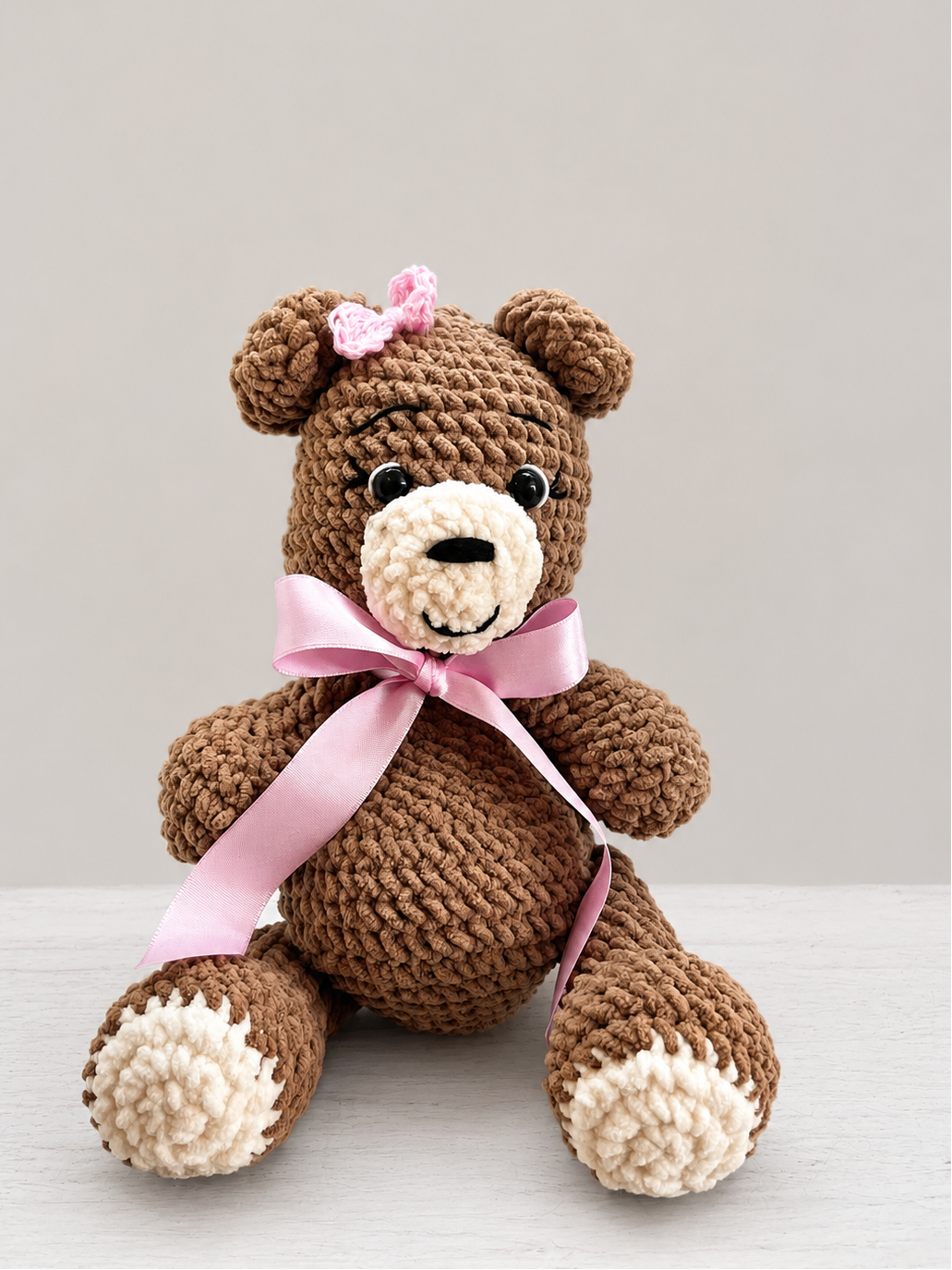 Osita Lazo Rosa Amigurumi Cód. OLRA01