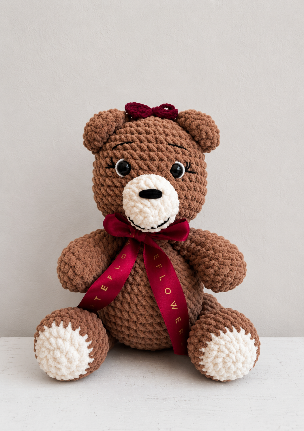 Osita Lazo Rojo Amigurumi Cód. OLRA02