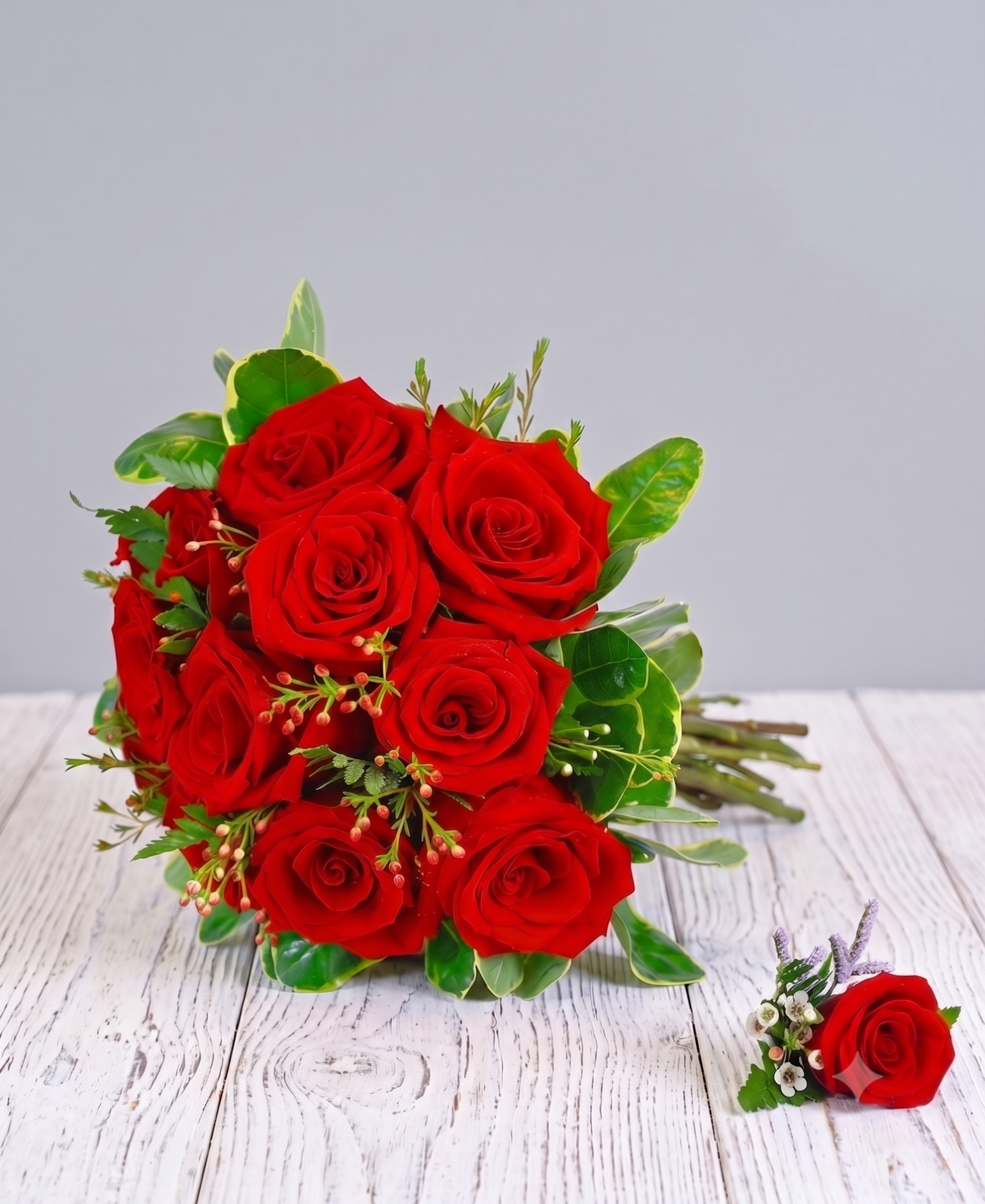Bouquet de Novia de 12 Rosas Rojas