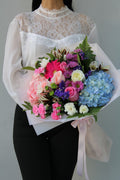 Sweet Romance Bouquet - roses, hydrangeas, and gerbera