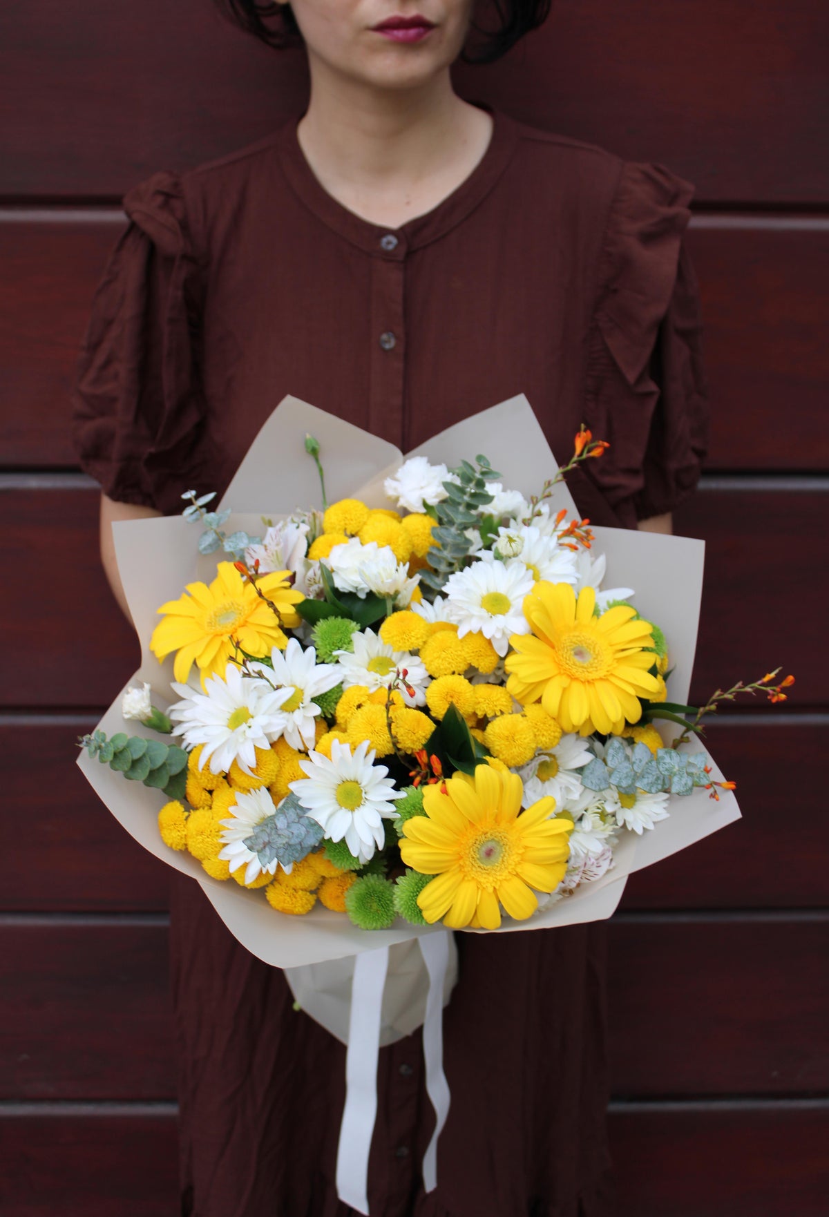 Ramo de 3 gerberas y mix floral