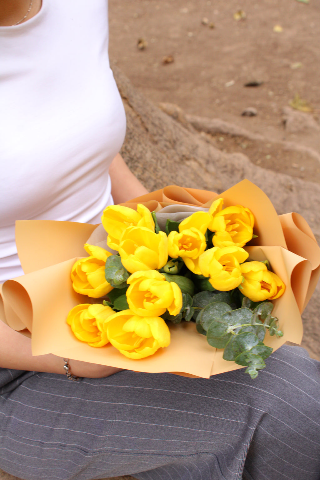 Ramo de 10 Tulipanes amarillos